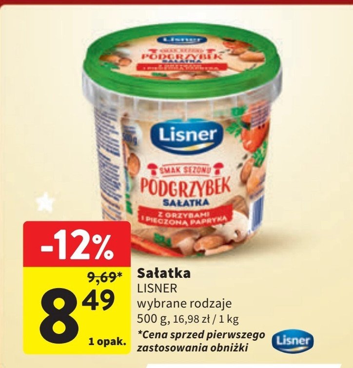 Śledź atlantycki z podgrzybkami Lisner promocja w Intermarche