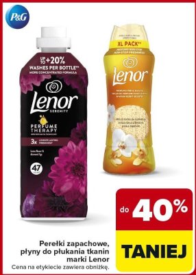 Perełki zapachowe, płyny do płukania tkanin do -40% Lenor promocja w Carrefour