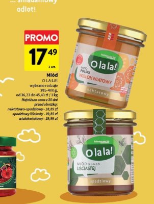 Miód ze spadzi liściastej O LA LA! promocja w Intermarche