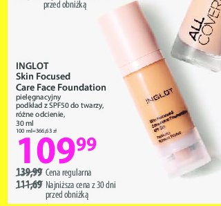 Podkład do twarzy 305 Inglot skin focused promocja w Hebe