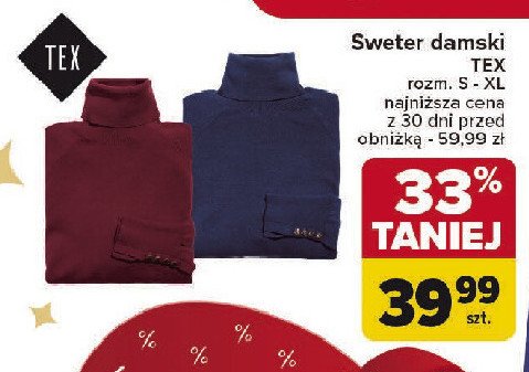 Sweter damski s-xl Tex promocja