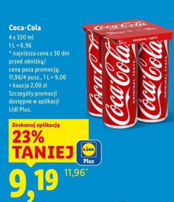 Napój Coca-Cola Czteroszstuk promocja w Lidl