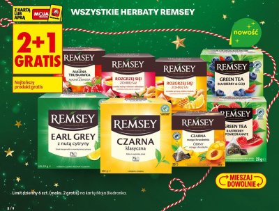 Herbata green tea raspberry pomegranate Remsey promocja w Biedronka