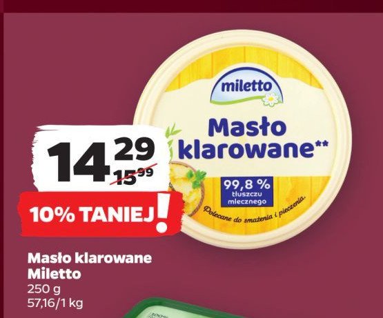 Masło klarowane Miletto promocja