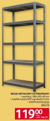 Regał metalowy ocynkowany promocja w Selgros