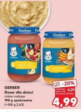 Owsianka banany truskawki i maliny z płatkami owsianymi Gerber promocja w Kaufland