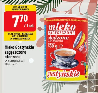 Mleko Gostyńskie zagęszczone słodzone promocja w POLOmarket