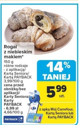 Rogal z niebieskim makiem promocja w Carrefour