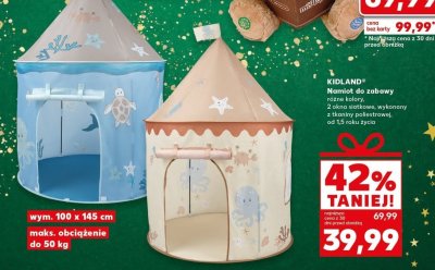Namiot do zabawy KIDLAND różne kolory, 2 okna siatkowe, wykonany z gumy poliestrowej, od 1,5 roku życia promocja w Kaufland