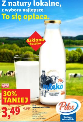 Mleko świeże od rolnika  promocja w Lidl