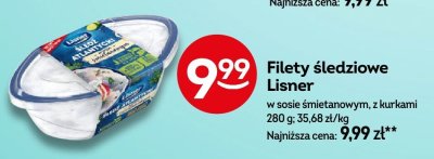 Filety śledziowe Lisner w sosie śmietanowym, z kurkami promocja w Żabka