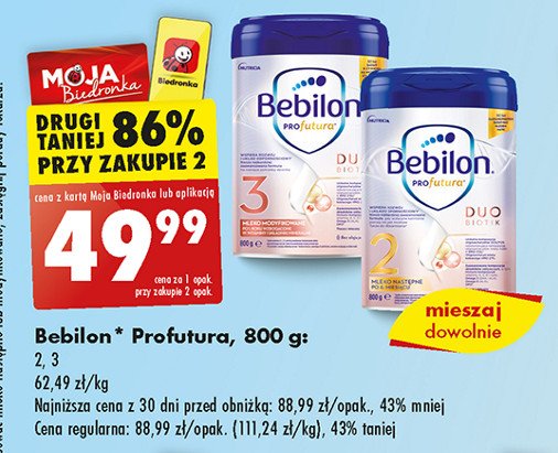 Mleko duo biotik 2 Bebilon profutura promocja w Biedronka