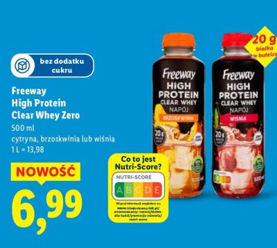 Napój Freeway High Protein Clear Whey Zero  brzoskwinia  promocja w Lidl