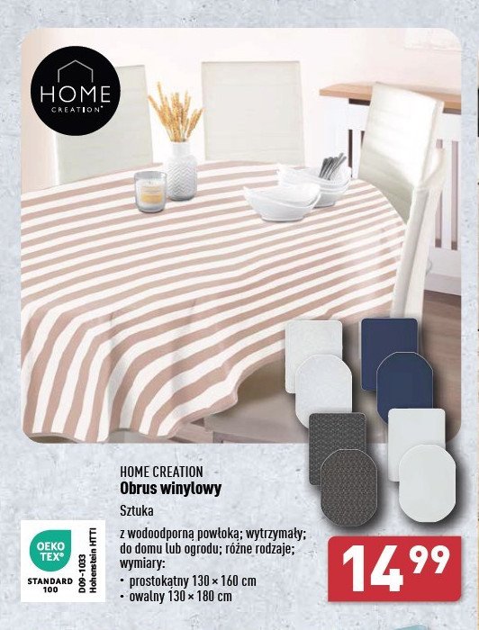Obrus winylowy okr膮g艂y 160 cm Home creation promocja