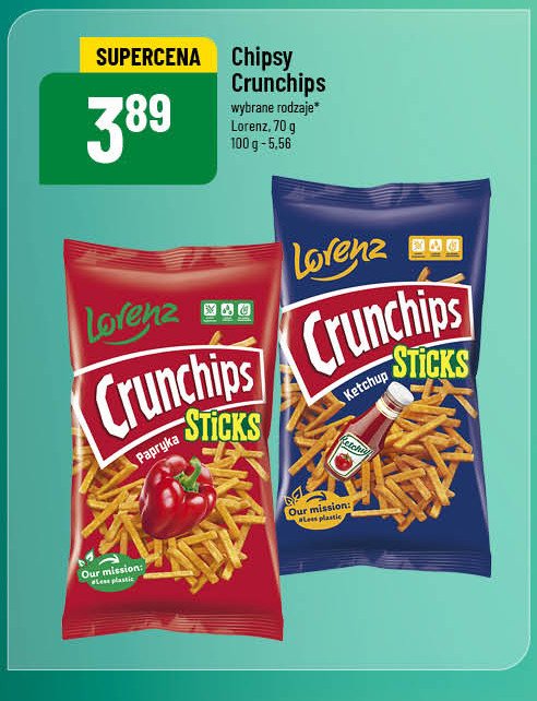 Chipsy paprykowe Crunchips sticks Crunchips lorenz promocja