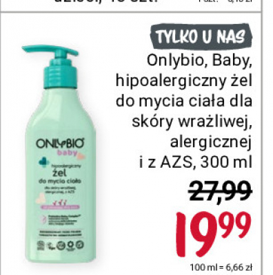 Żel do mycia ciała hipoalergiczny dla skóry wrażliwej alergicznej z azs Only bio baby Onlybio promocja