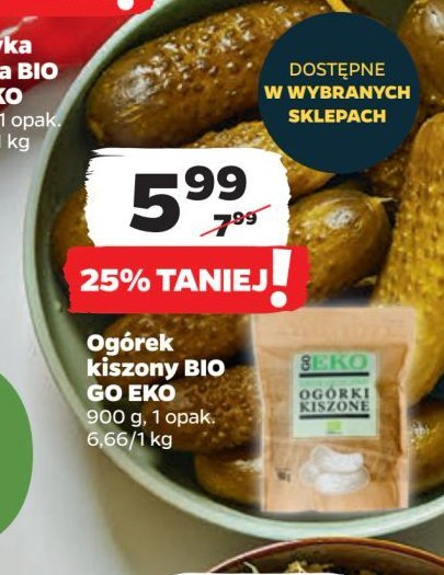 Ogórki kiszone ekologiczne Go eko promocja