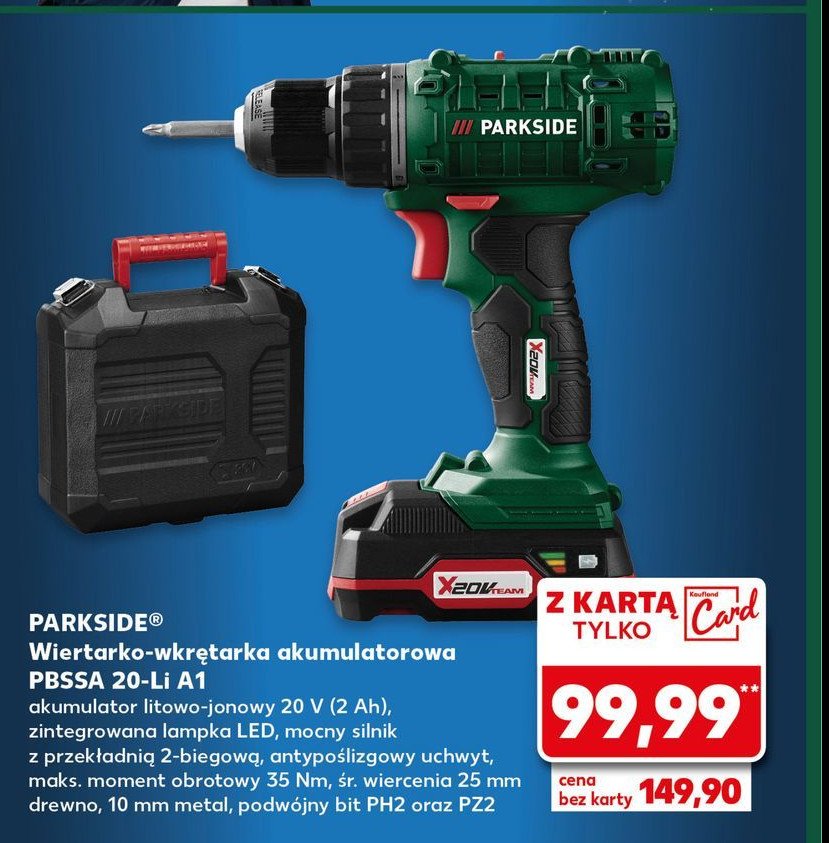 Wiertarko-wkretarka psbsa a1 20-li Parkside promocja w Kaufland