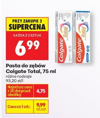 Pasta do zębów Colgate Total, 75 ml promocja w Biedronka