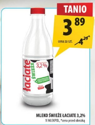 Mleko świeże łaciate 3,2% Mlekpol promocja w Arhelan