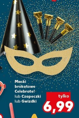 Maski brokatowe Celebrate! lub Czapeczki lub Gwizdki promocja w Kaufland