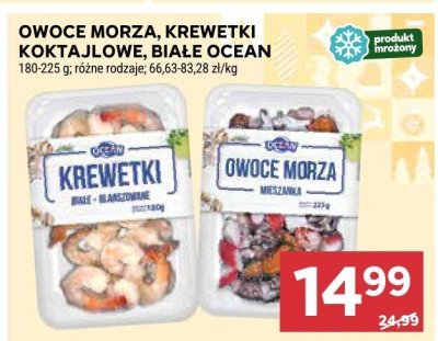 Owoce morza, krewetki koktajlowe, białe ocean promocja w Stokrotka