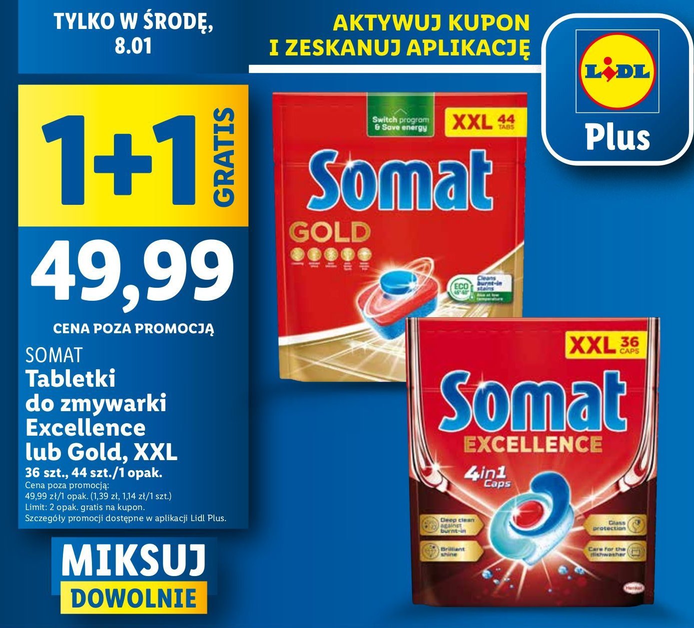 Tabletki do zmywarek SOMAT EXCELLENCE 4IN1 promocja