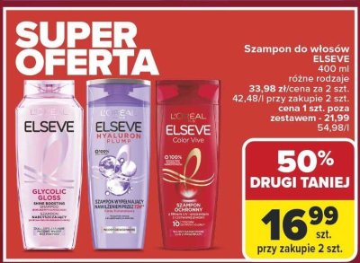 Szampon do włosów Elseve różne rodzaje promocja w Carrefour Market