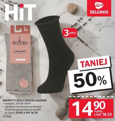 Skarpety bezuciskowe damskie promocja w Selgros