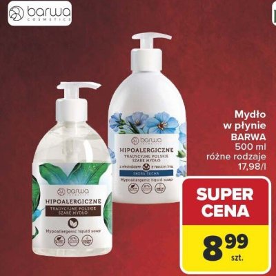 Mydło w płynie BARWA hipoalergiczne promocja w Carrefour Market