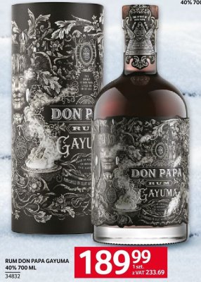 Rum Don Papa Gayuma 40% 700 ml promocja w Selgros