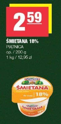 Śmietana 18% Piątnica promocja w SPAR