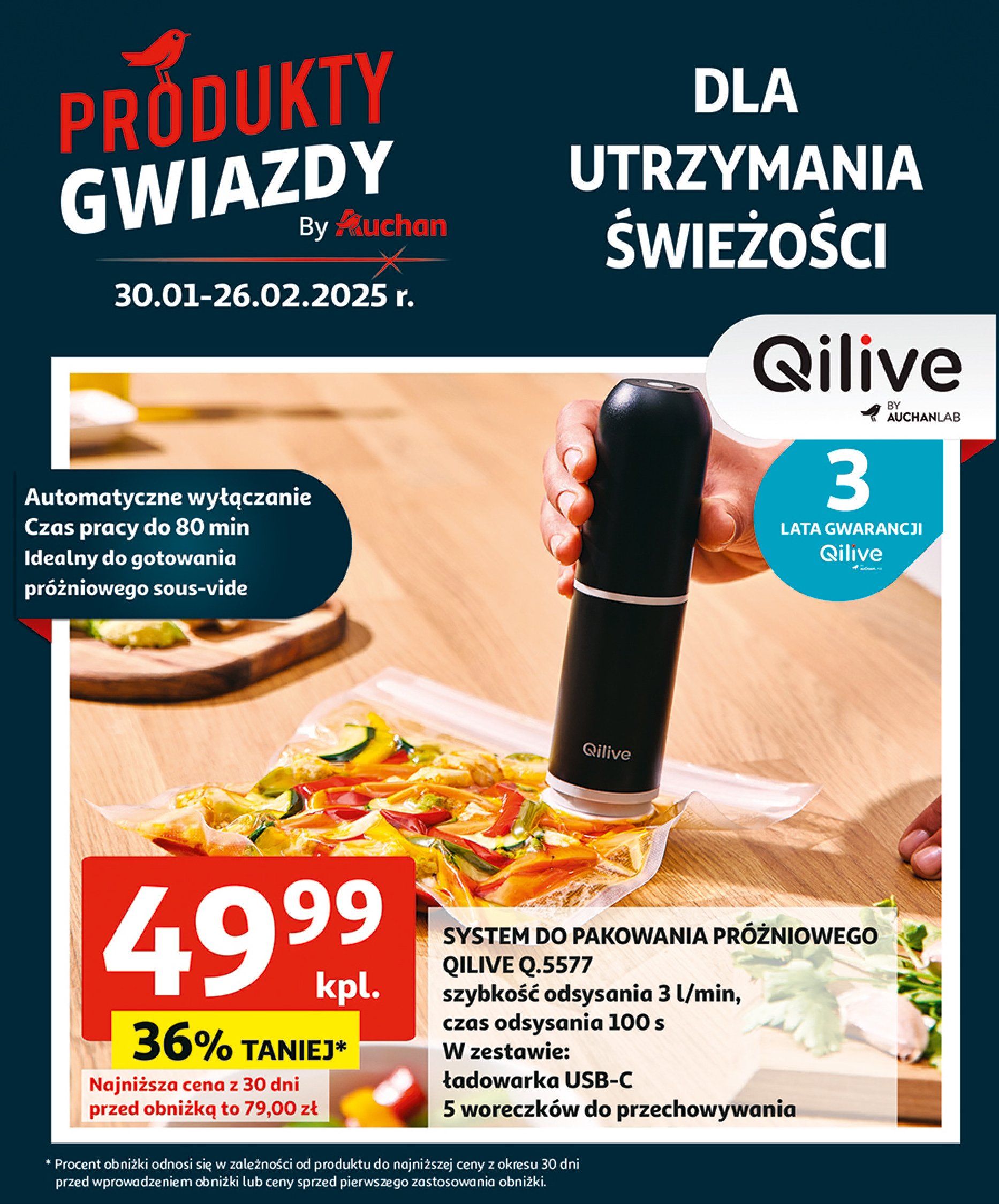 Urządzenie do pakowania próżniowego q.5577 Qilive promocja w Auchan