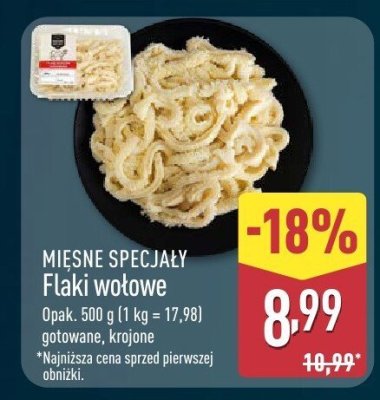 Flaki wołowe gotowane krojone Kraina mięs promocja w Aldi
