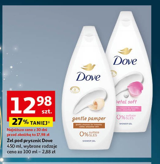 Żel pod prysznic Dove gentle pamper promocja w Auchan