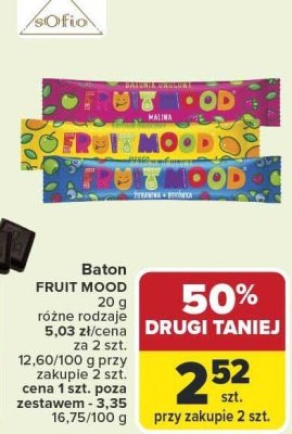 Baton FRUIT MOOD 20g różne rodzaje promocja w Carrefour
