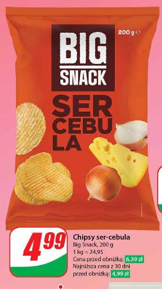 Chipsy ser-cebula Big snack promocja