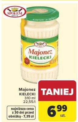 Majonez KIELECKI 310 ml promocja w Carrefour