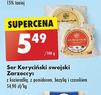 Ser koryciński swojski z pomidorem Zarzeccy promocja w Biedronka