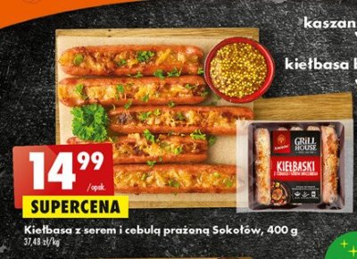 Kiełbaski z cebulką i serem mozzarella Sokołów grill house promocja