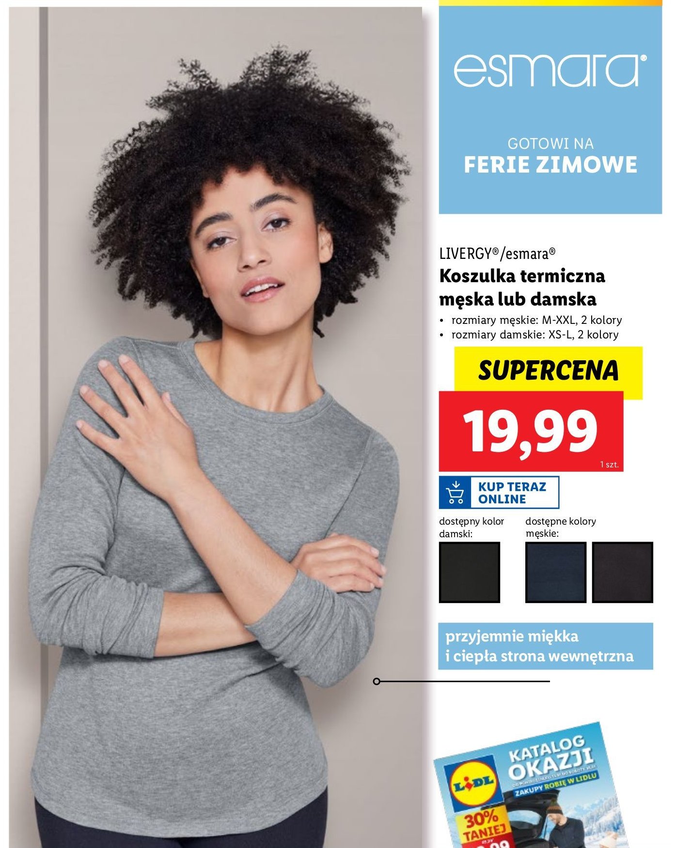 Koszulka termiczna męska m-xxl Esmara promocja