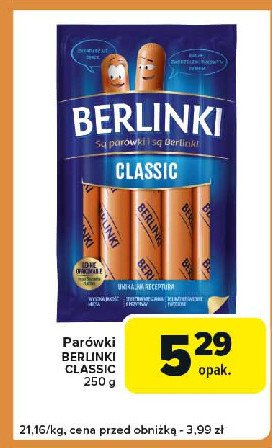 Parówki classic Morliny berlinki promocja w Carrefour Express