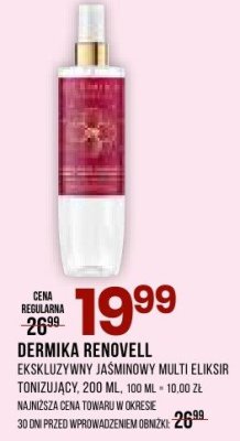 Ekskluzywny jaśminowy multi elixir DERMIKA Renovell promocja w Drogerie Natura