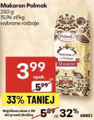 Makaron kluski rosołowe Polmak promocja w Delikatesy Centrum