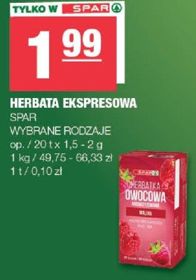 Herbata ekspresowa spar wybrane rodzaje promocja w SPAR
