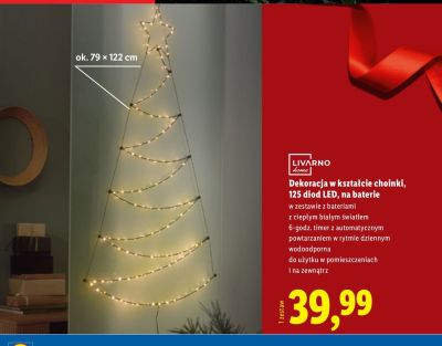 Dekoracja w kształcie choinki na baterie promocja w Lidl