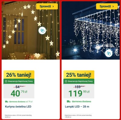 Lampki LED - 28 m promocja w ERLI