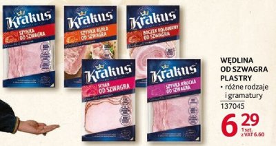 Wędlina od szwagra plastry Krakus różne rodzaje i gramatury promocja w Selgros