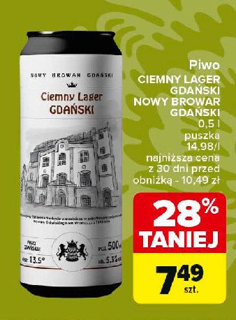 Piwo Ciemny lager gdański promocja w Carrefour