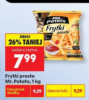 Frytki proste Mr. Potato promocja w Biedronka